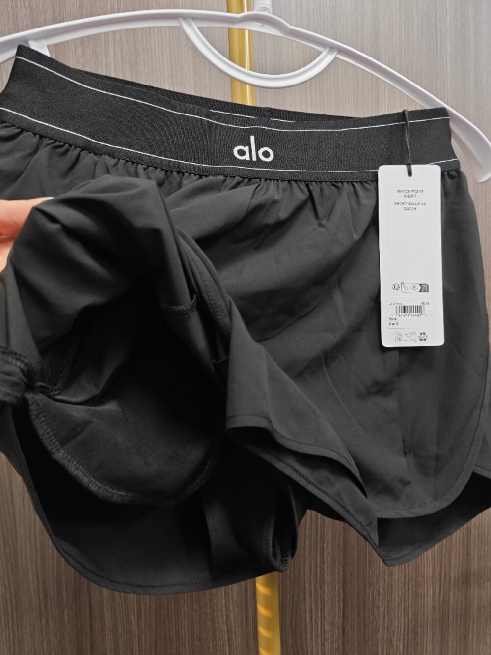 Women's Match Point Short Black 🖤ALO Yoga NWT🏷️ High-Cut Athletic Shorts - Picture 5 of 8